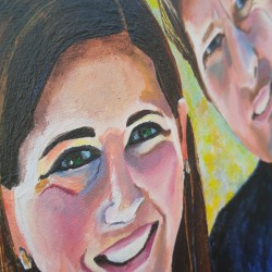 Persoonlijk schilderij laten maken, mixed media. | Blossing